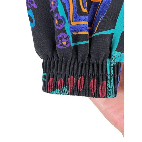 Vintage Emily Adams Blazer Medium Bomber Abstract Print Button Front Maximalism - Picture 7 of 16